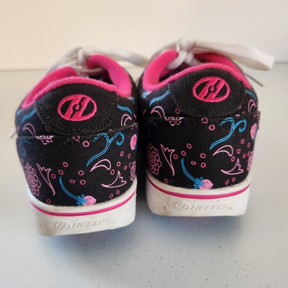 Heelys Launch Top Size Womens 7 Girls 6 Sneakers Skater Black Pink Floral - Picture 4 of 9